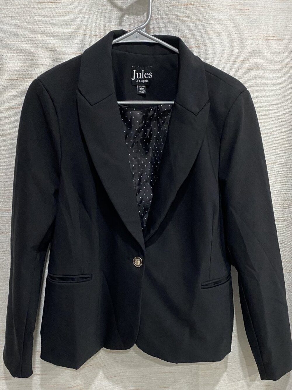 Jules & Leopold Button Blazer Black XL Womens (225)